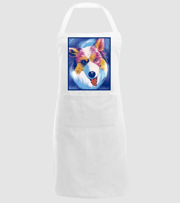 Câine ciobănesc australian model alb pe tricou