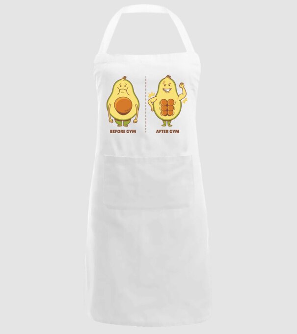 Antrenament Avocado model alb pe tricou