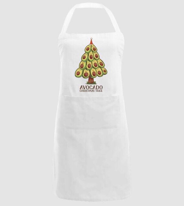 Pom de Crăciun Avocado model alb pe tricou
