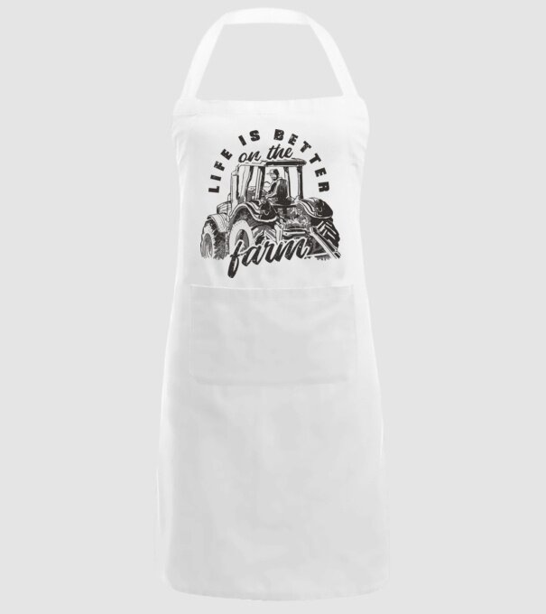 Viața este mai bună la fermă cu tractor model alb pe tricou