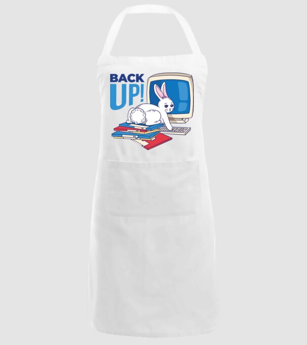 Back up bunny model alb pe tricou