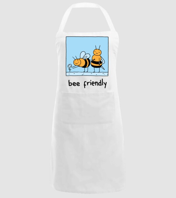 Bee friendly model alb pe tricou