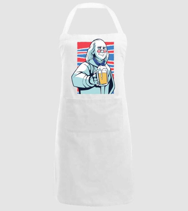 Benjamin Franklin Beer model alb pe tricou