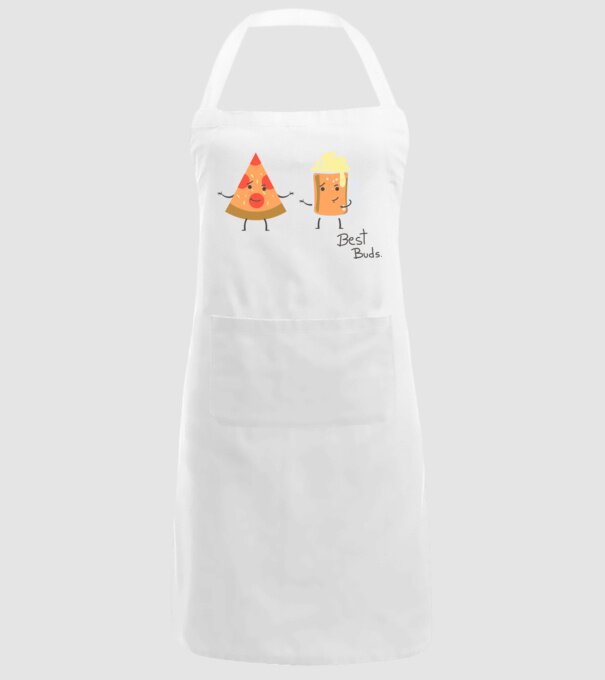 Best Buds - Pizza + Beer model alb pe tricou