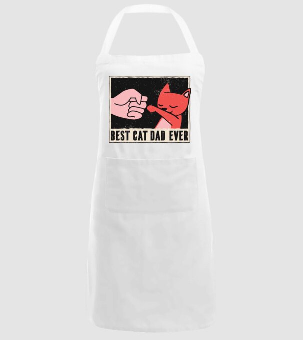 Best Cat Dad Ever - Cel mai bun stăpân de pisică model alb pe tricou