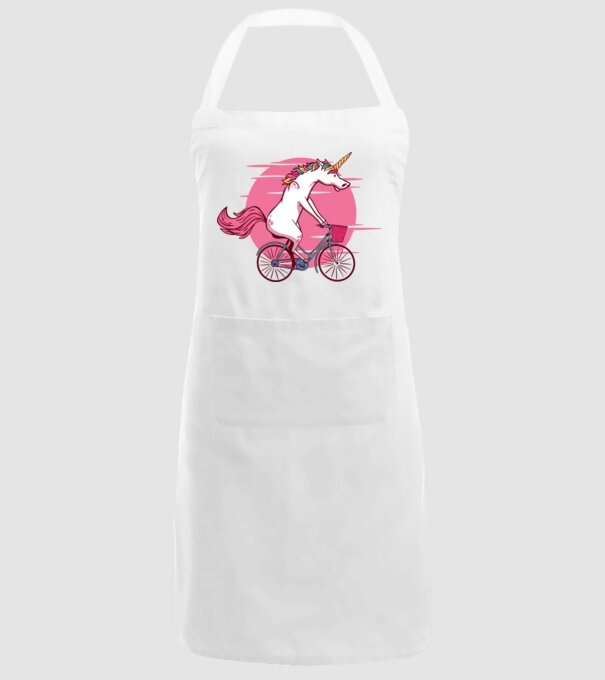 Unicorn cu bicicletă model alb pe tricou