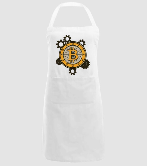 Mecanică Bitcoin model alb pe tricou