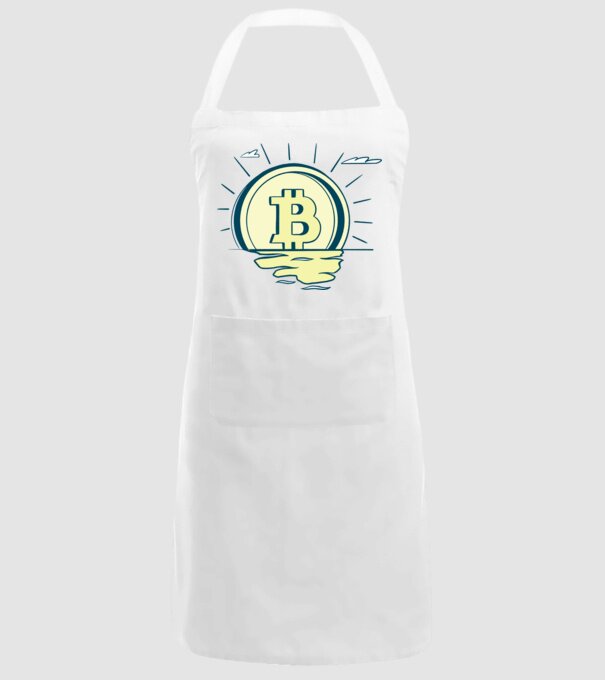 Bitcoin sunrise model alb pe tricou
