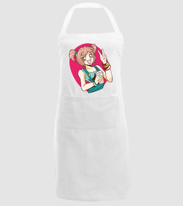 Bobba fată Anime model alb pe tricou