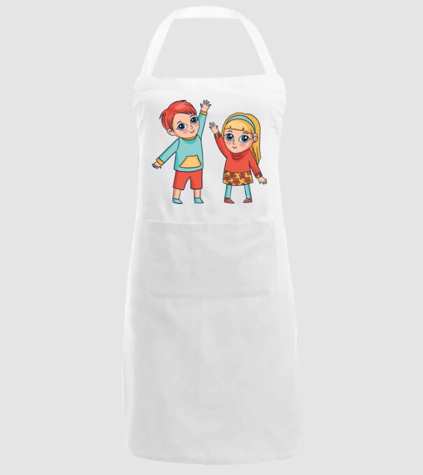 Copii fericiți model alb pe tricou