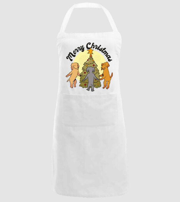 Crăciun fericit cu câine model alb pe tricou