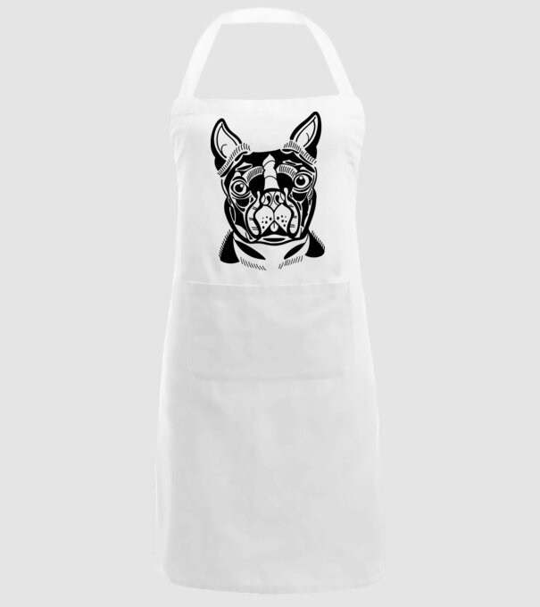 Câine Boston Terrier model alb pe tricou