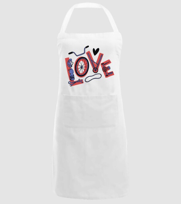 Love Bicicletă model alb pe tricou