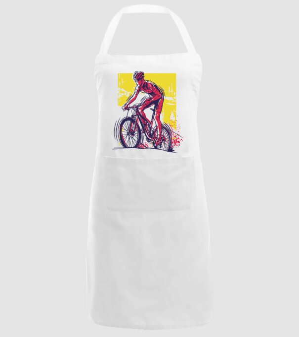 Ciclist model alb pe tricou