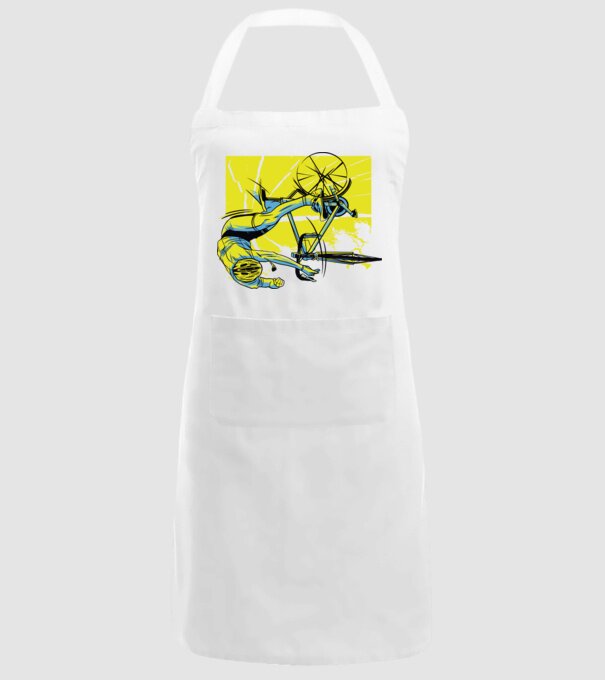 Cădere cu bicicletă model alb pe tricou