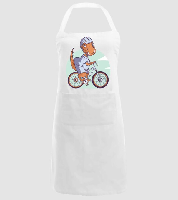 Dinozaur de T-Rex cu bicicletă model alb pe tricou