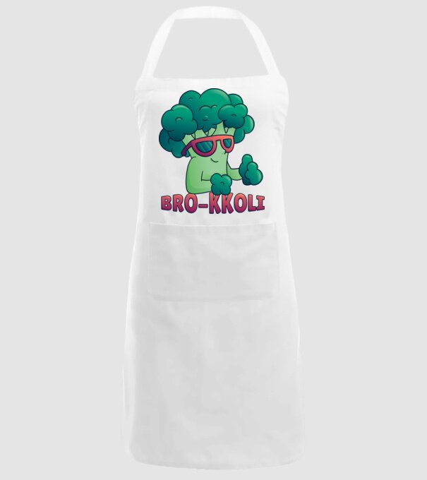 Broccoli model alb pe tricou