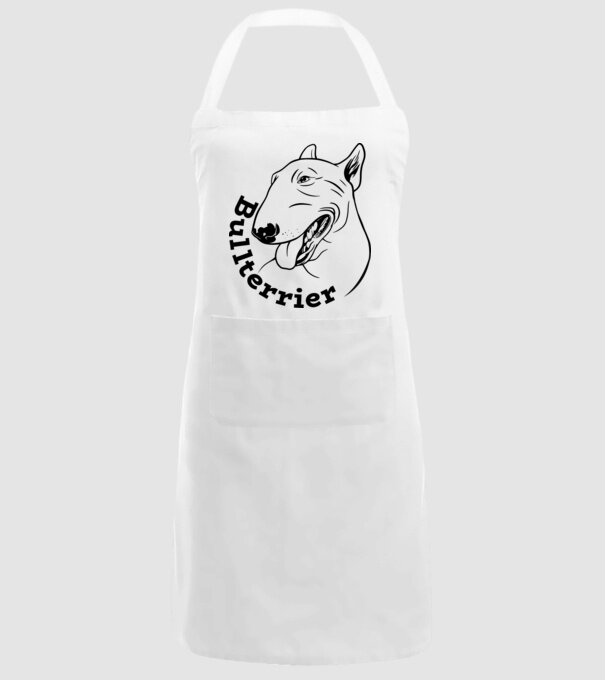 Bull Terrier model alb pe tricou