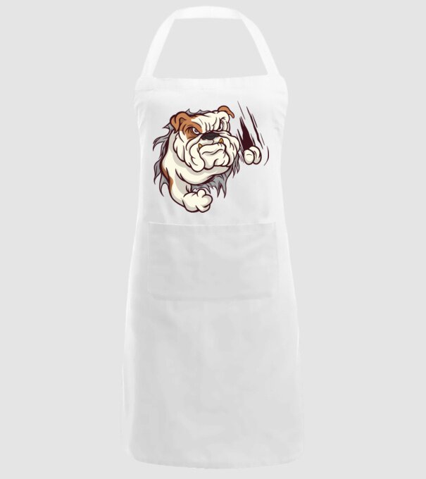 Bulldog model alb pe tricou
