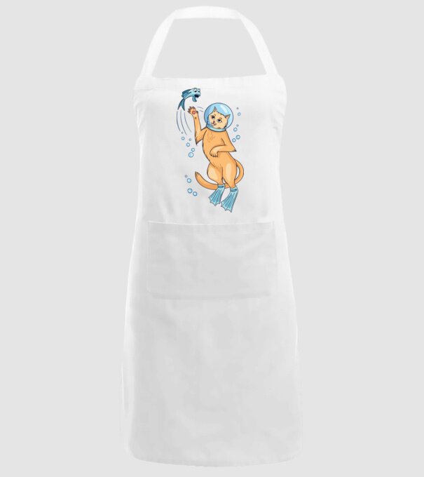 Pisică Scafandru model alb pe tricou
