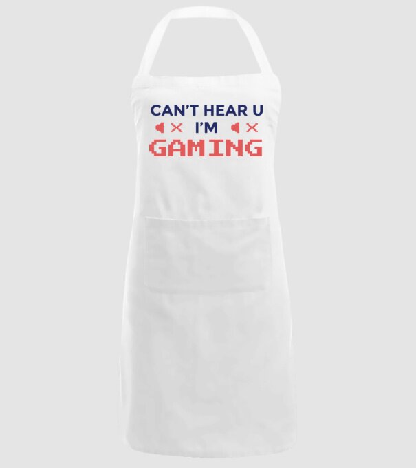 'Can''t hear U - I''m Gaming' model alb pe tricou