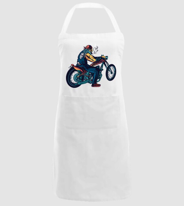Motociclist Chopper model alb pe tricou
