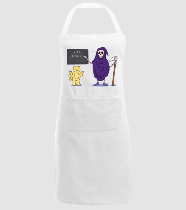 Cele 9 vieți ale pisicii model alb pe tricou