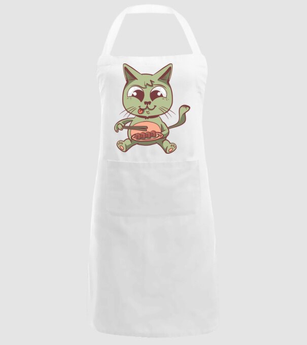 Pisică Sushi model alb pe tricou