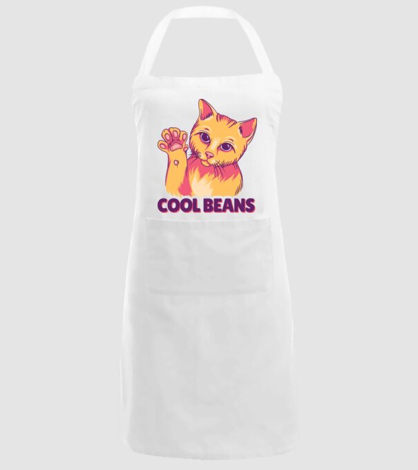 Cool Beans - talpă pisică model alb pe tricou