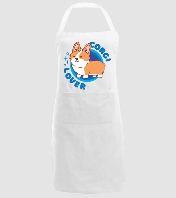 Corgi Lover model alb pe tricou