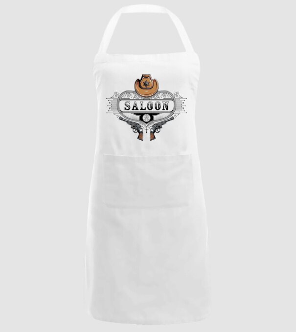 Cowboy saloon western model alb pe tricou