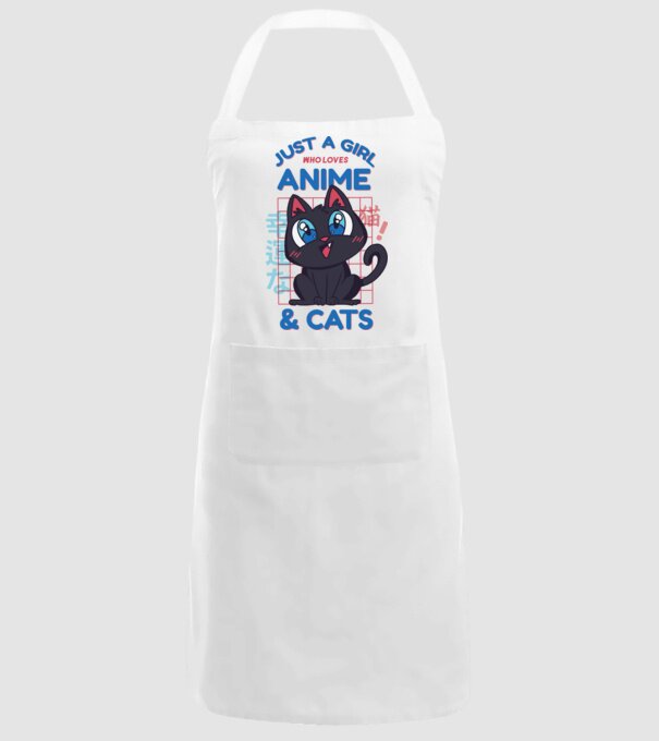 Doar o fată căreia îi place Anime și Pisicile model alb pe tricou