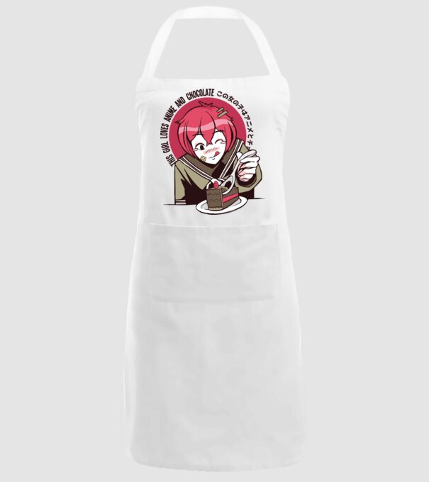 Doar o fată căreia îi place Anime și ciocolata model alb pe tricou