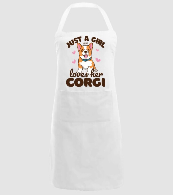 Doar o fată care iubește Corgiul său model alb pe tricou