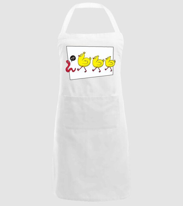 Pui cu vierme model alb pe tricou