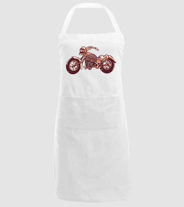 Motocicletă cu Schelet model alb pe tricou