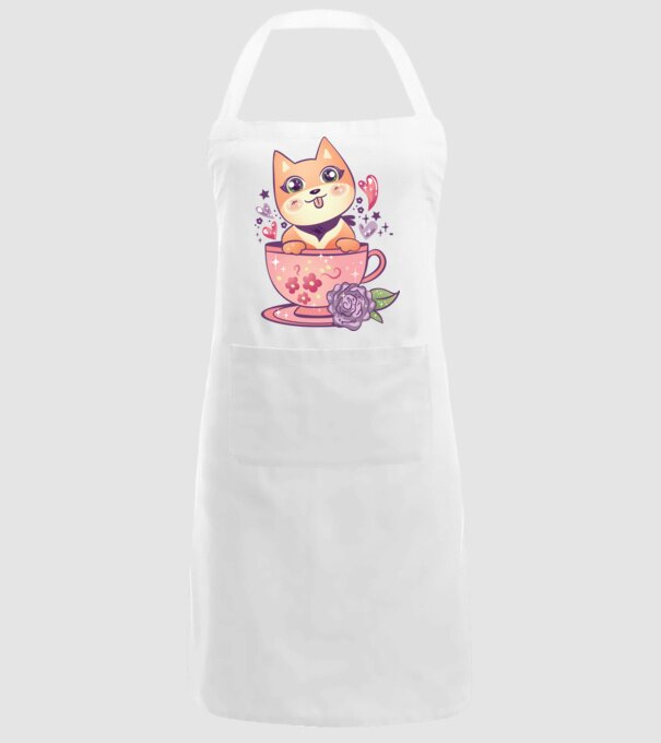 Câine drăguț Anime model alb pe tricou