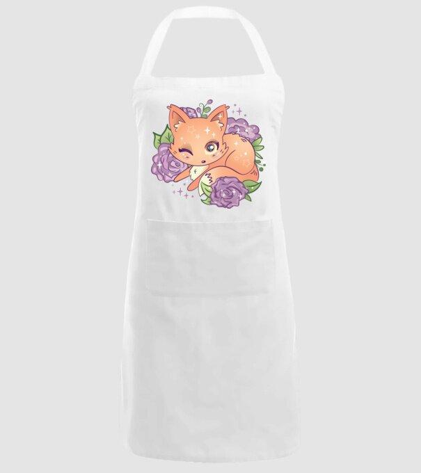 Vulpe Drăguță Anime model alb pe tricou