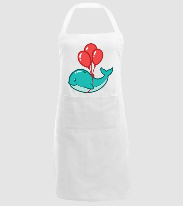 Balenă Drăguță cu Balon model alb pe tricou