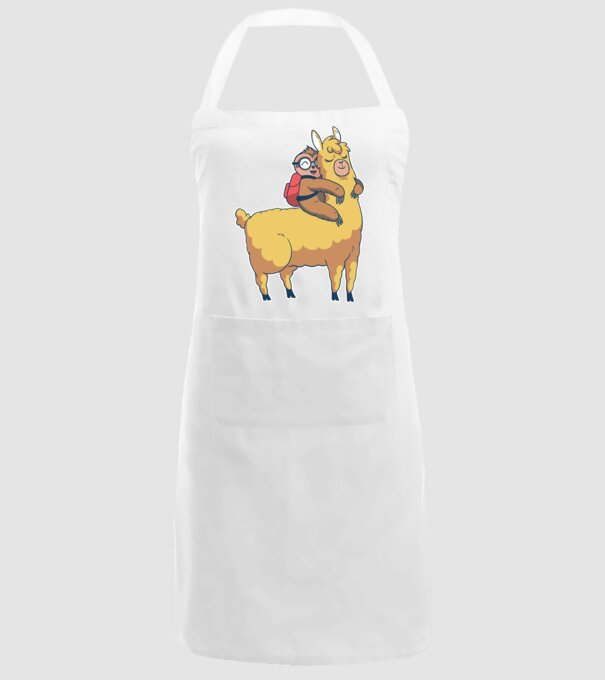Leneș drăguț cu Lama școlar model alb pe tricou