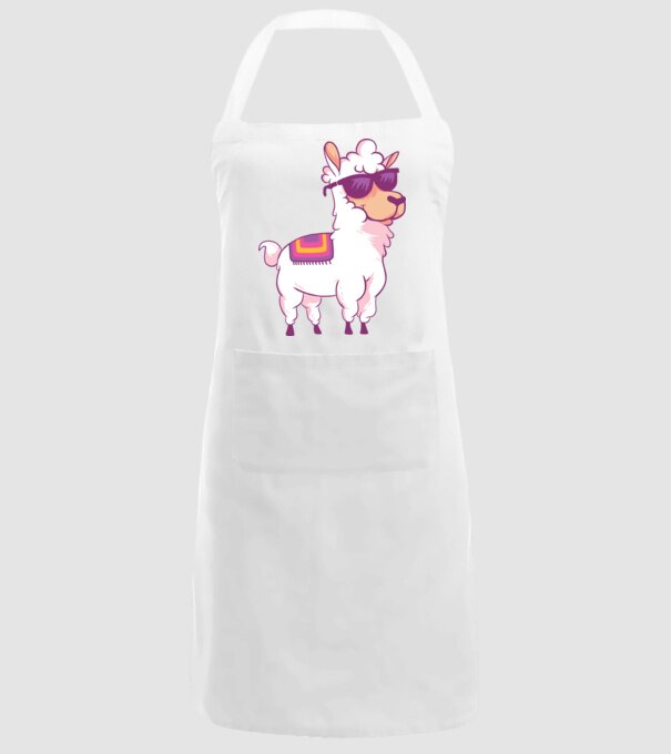 Llama drăguț model alb pe tricou