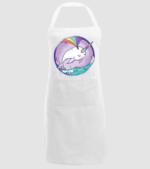 Unicorn drăguț Balenă - Narval model alb pe tricou