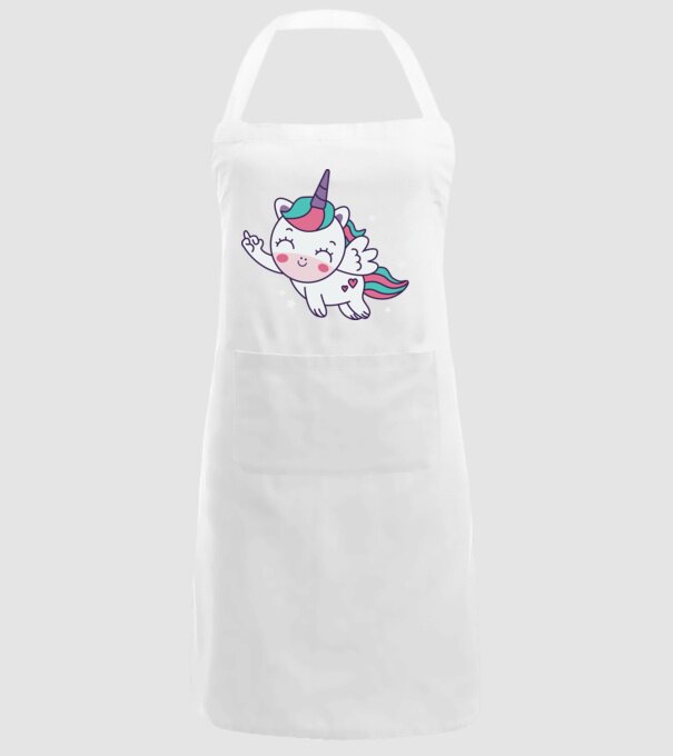 Unicorn drăguț arată degetul model alb pe tricou