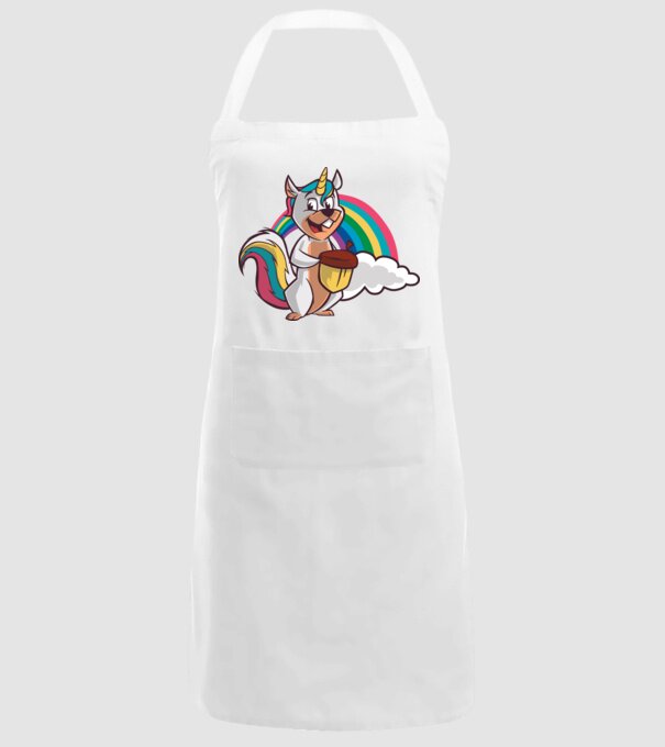 Unicorn drăguț Veveriță model alb pe tricou