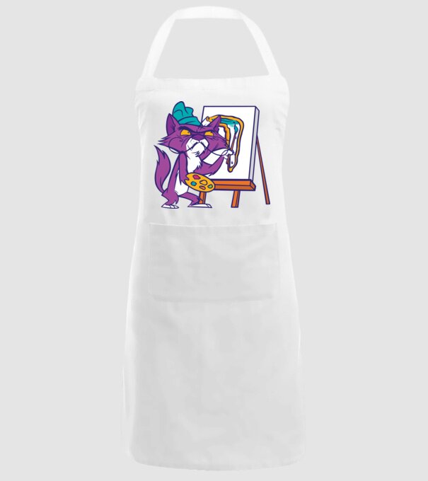 Pisică Dali model alb pe tricou