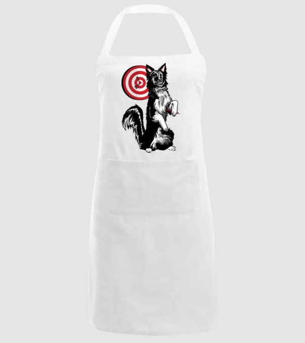 Câine cu Darts model alb pe tricou