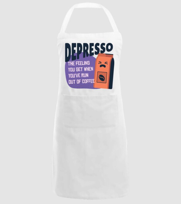 Depresso - Sentimentul când rămâi fără cafea model alb pe tricou