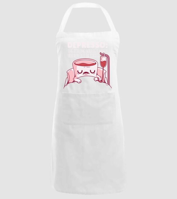 Depresso - Sentimentul când rămâi fără cafea model alb pe tricou