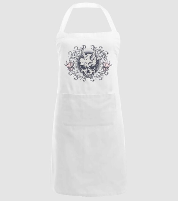 Devil Skull model alb pe tricou