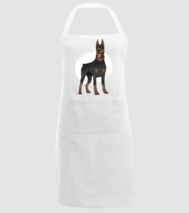 Tricou cu câine dobermann model alb pe tricou